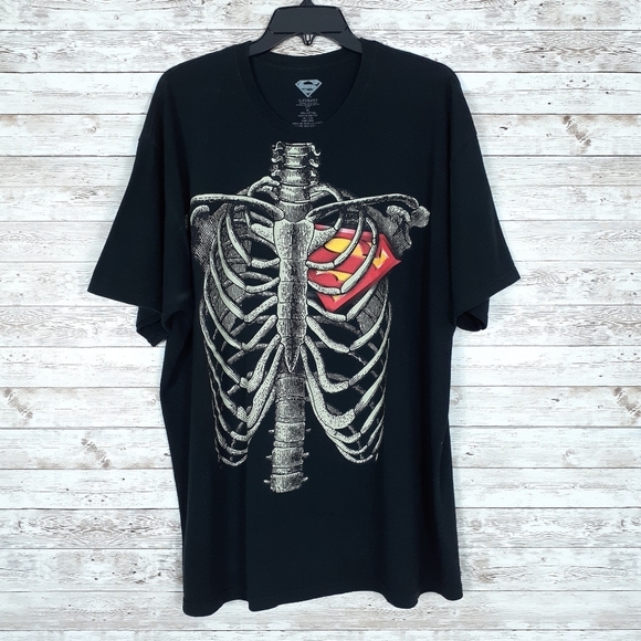 DC Comics Other - Superman Mens Tee XL Skeleton Logo Black 904